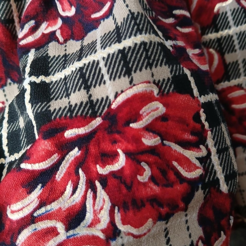 Glamour sz12 dress plaid chic retro classic preppy floral equestrian academia - Picture 5 of 5